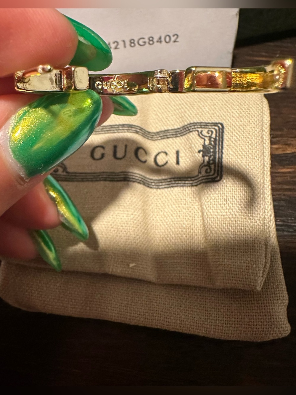 GUCCI Blondie Gold Hoop Earrings logo - Picture 7 of 7